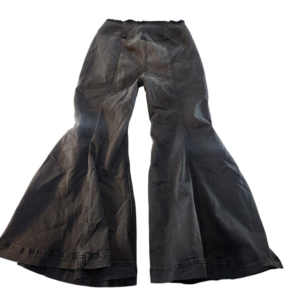 NWOT Free People We The Free Mermaid Super Flare Jeans Washed Black Sample 27